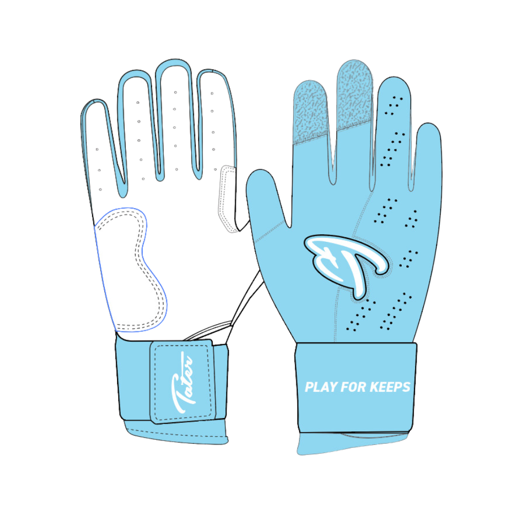 Carolina blue top batting gloves